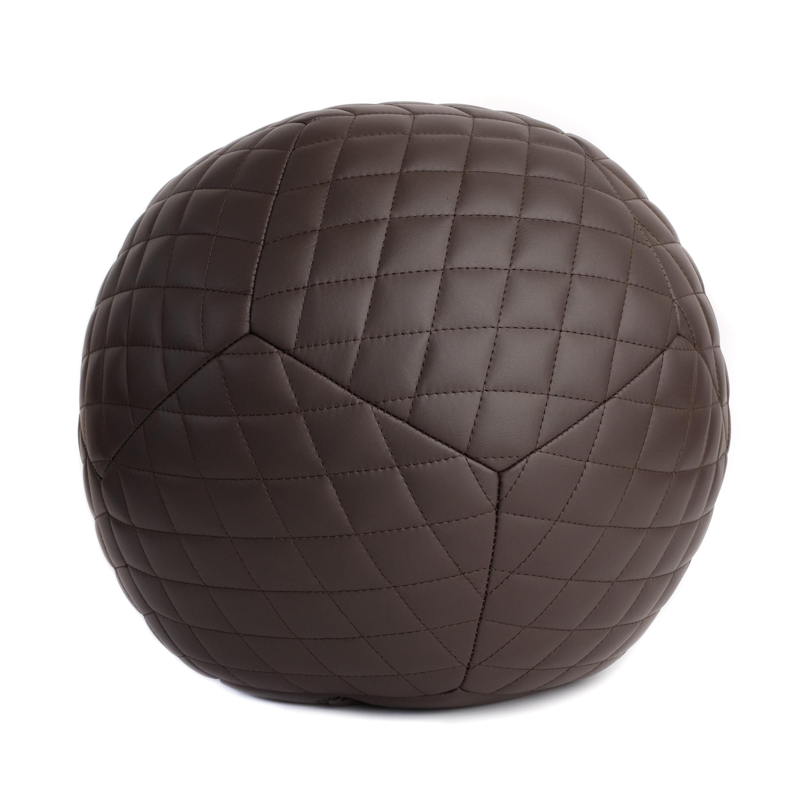 Featured with diamond banded detailing, the Diamond Ottoman is inspired by fundamental geometry. These structured and supportive round ball ottomans are designed to function as a traditional leg rest, add a twist to secondary living room seating, or
