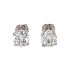 Medium Size Diamond Stud Earrings
