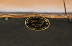 MEDIUM SiZE GEORGE SMITH HOWARD & SON'S BROWN LEATHER SIGNATURE SCROLL ARM SOFA