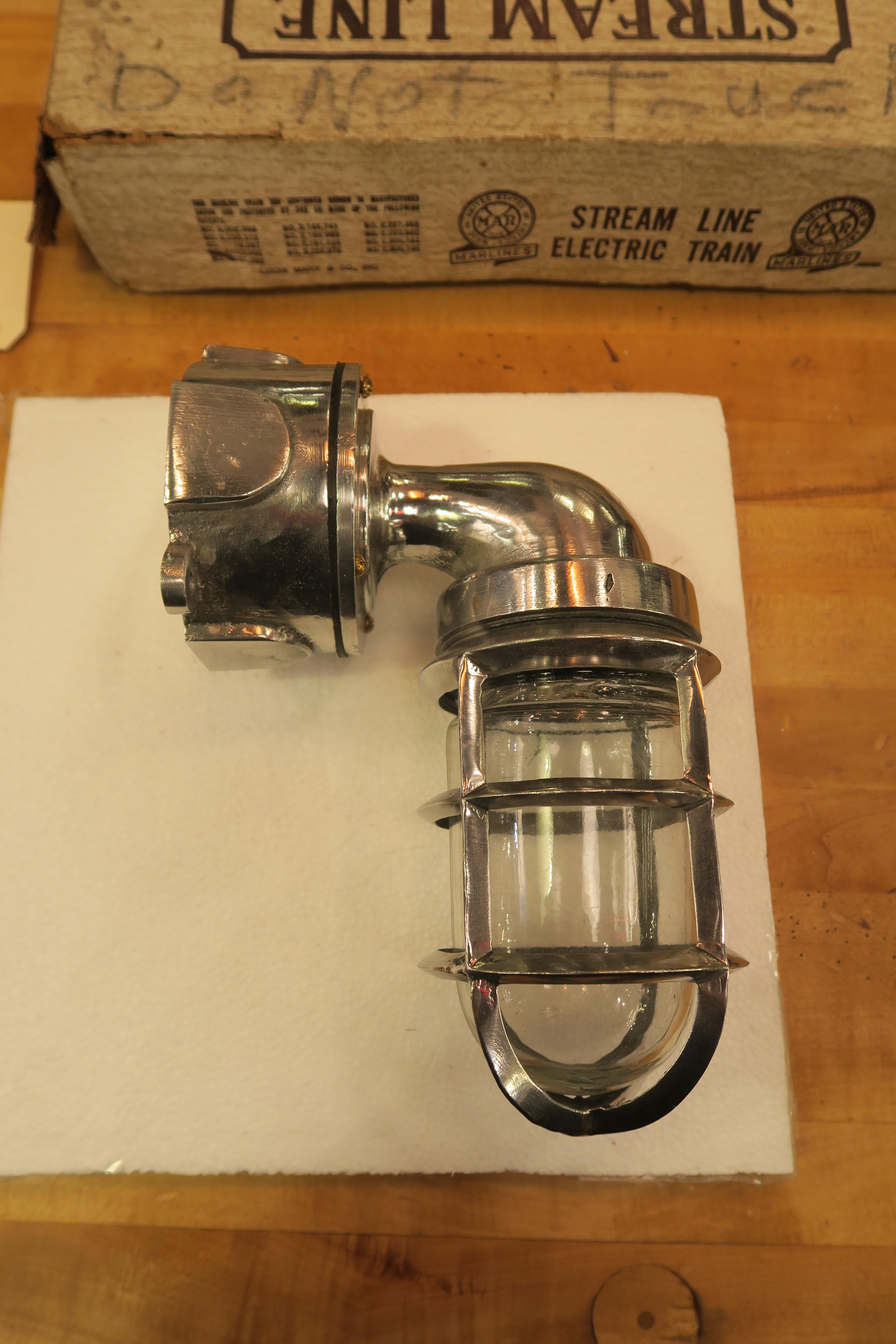 Medium Size Nautical Aluminum Ship Sconce Qty Available Screw on Shade and Cage 1