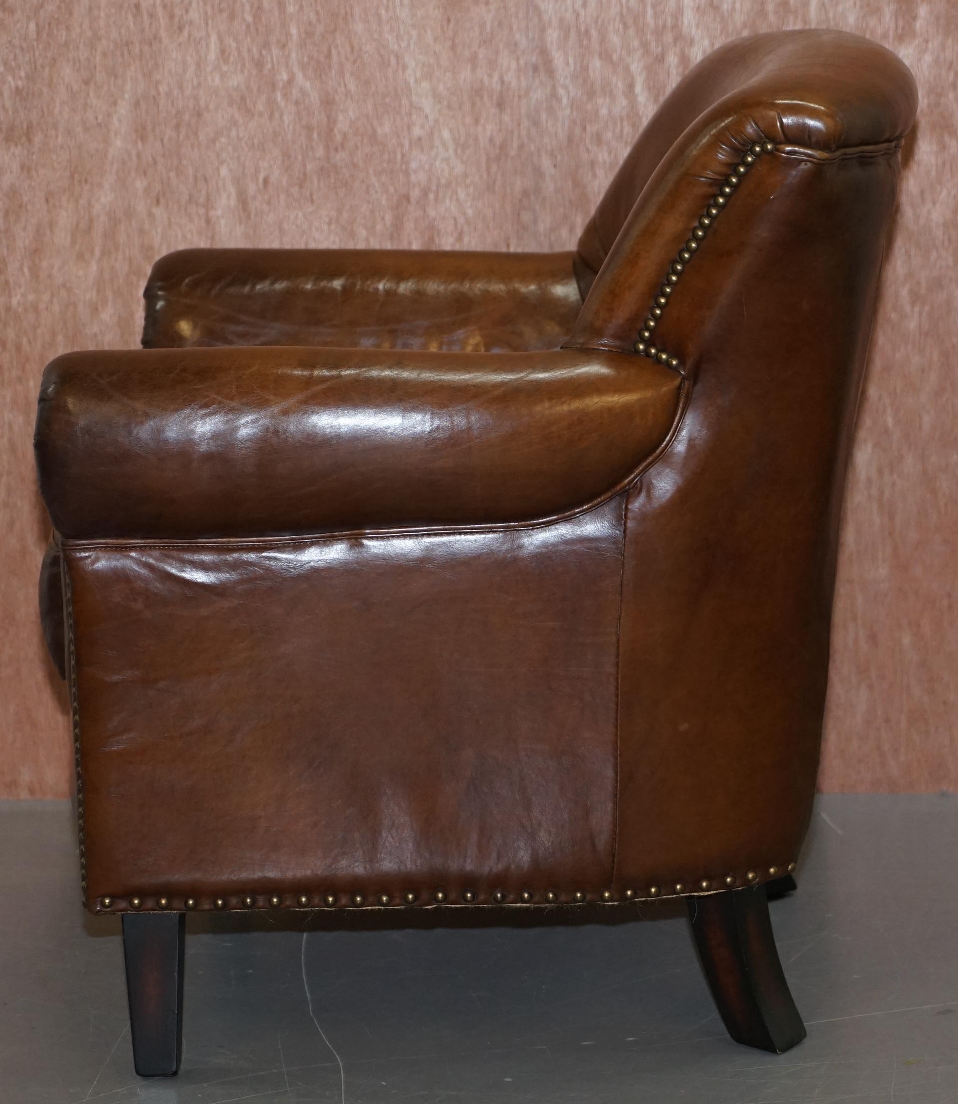 Medium Size Timothy Oulton Halo Brown Leather Armchair Part Large Suite Must See 7