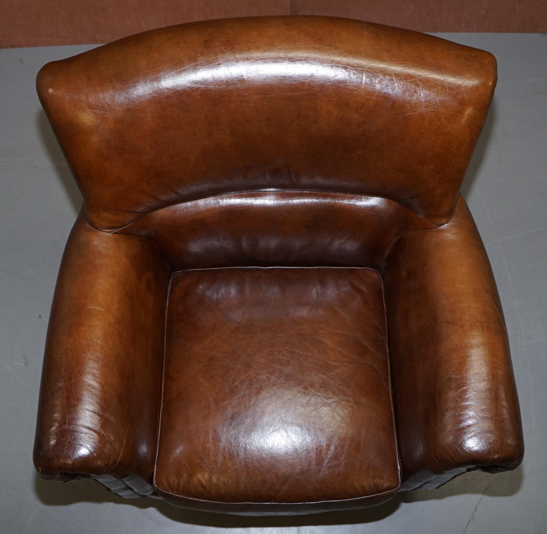 Hand-Crafted Medium Size Timothy Oulton Halo Brown Leather Armchair Part Large Suite Must See