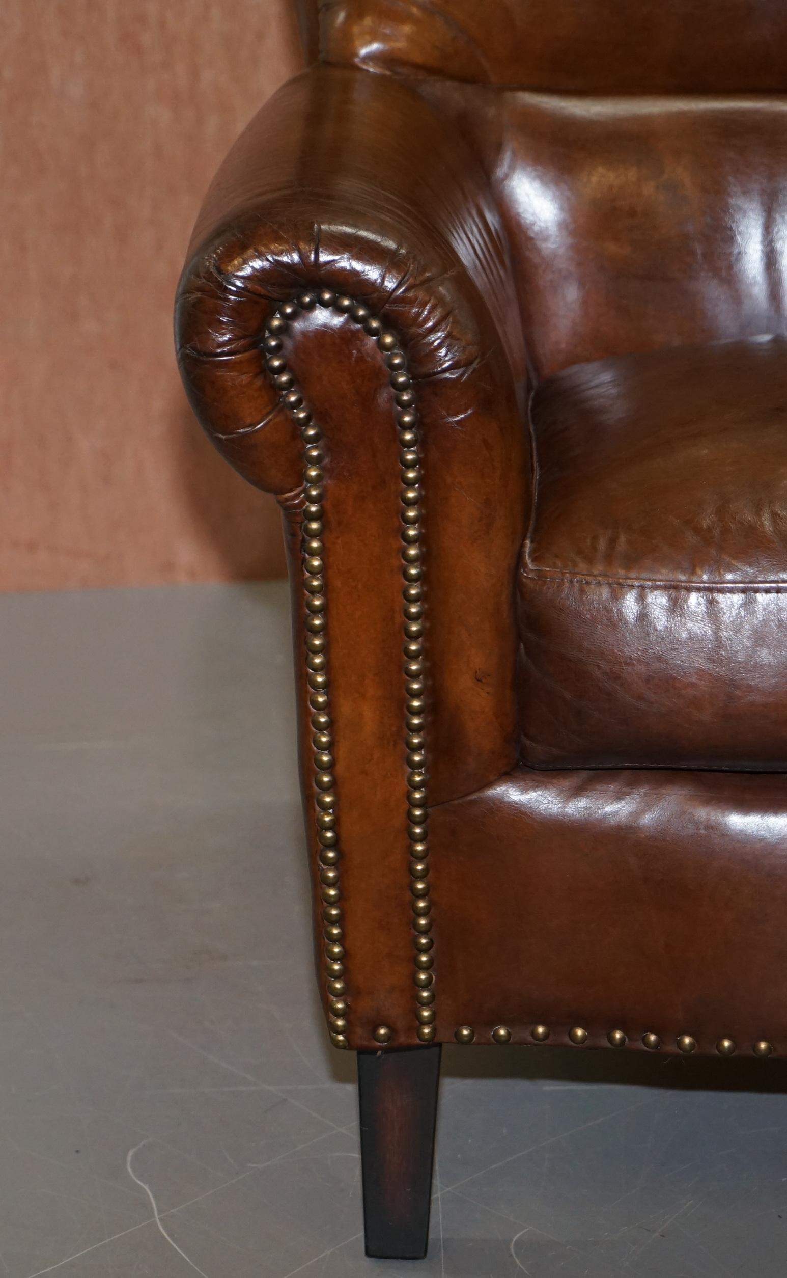Medium Size Timothy Oulton Halo Brown Leather Armchair Part Large Suite Must See 2