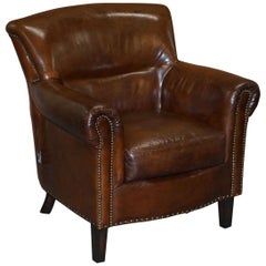 Medium Size Timothy Oulton Halo Brown Leather Armchair Part Large Suite Must See