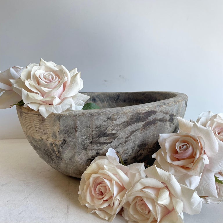 Medium Size Vintage Wood Decorative Bowl For Sale at 1stDibs