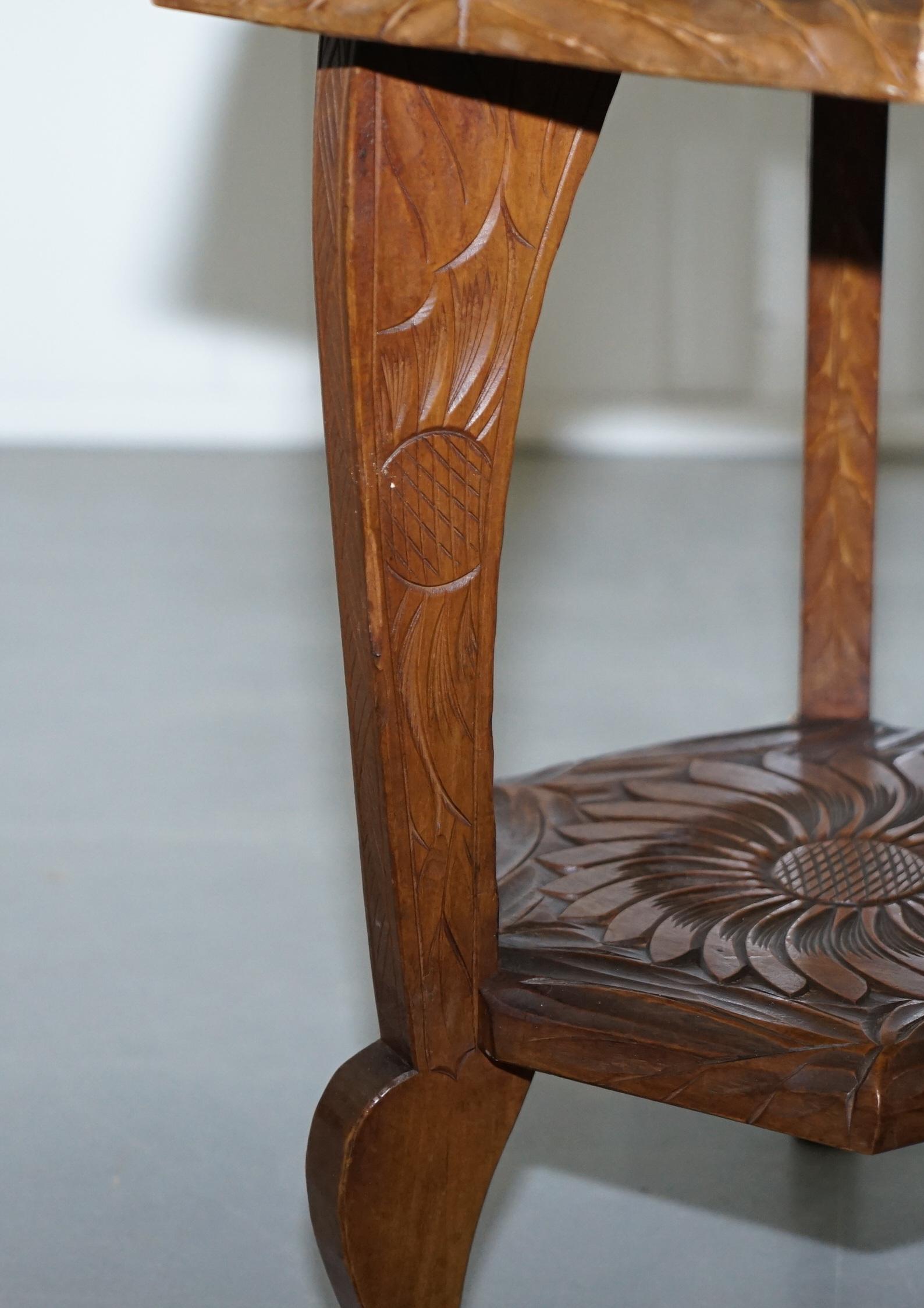 Mahogany Medium Sized 1905 Liberty's London Japanese Carved Jardiniere Plant Bust Stand