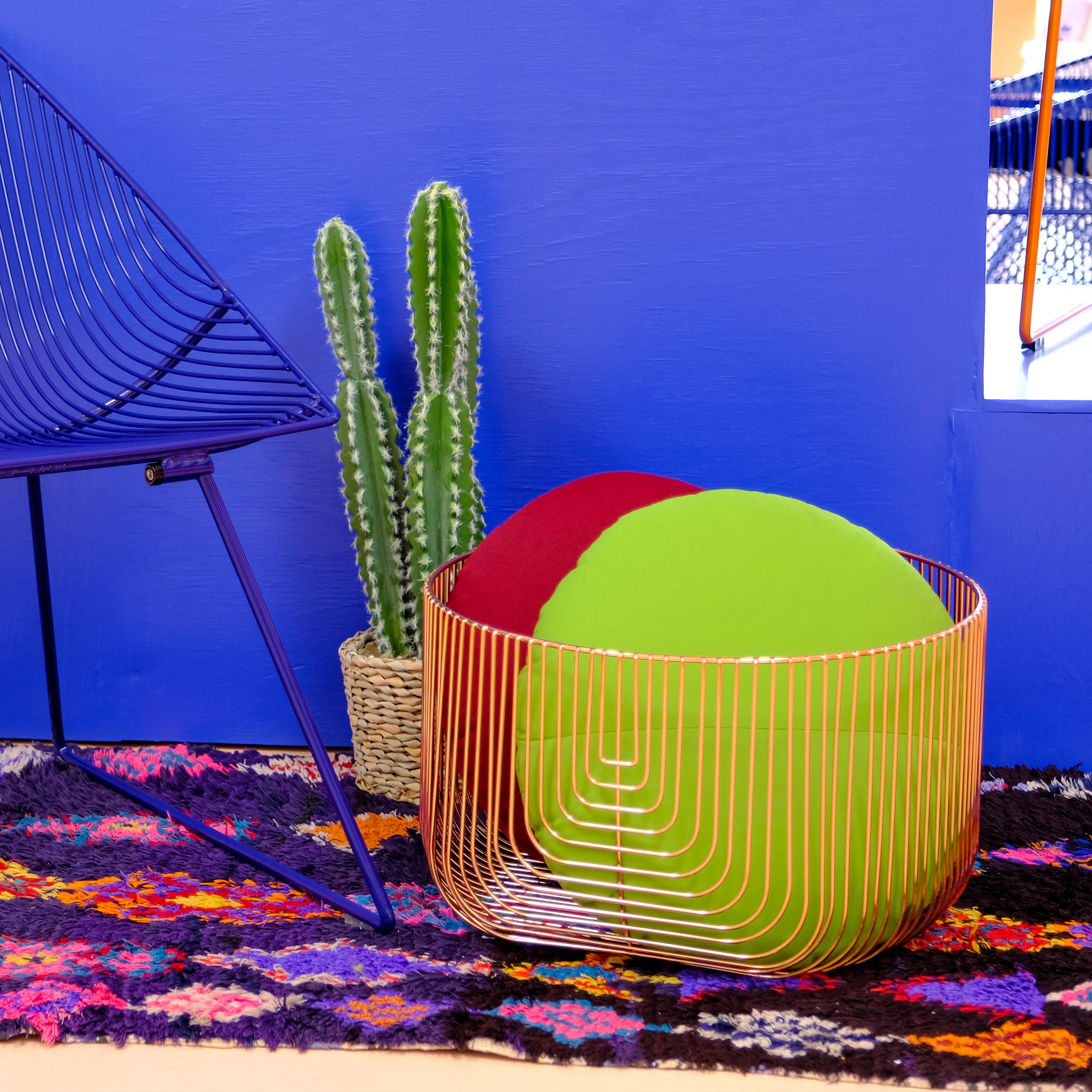 Modern Medium Sized Basket, Wire Basket Design by Bend Goods, Copper