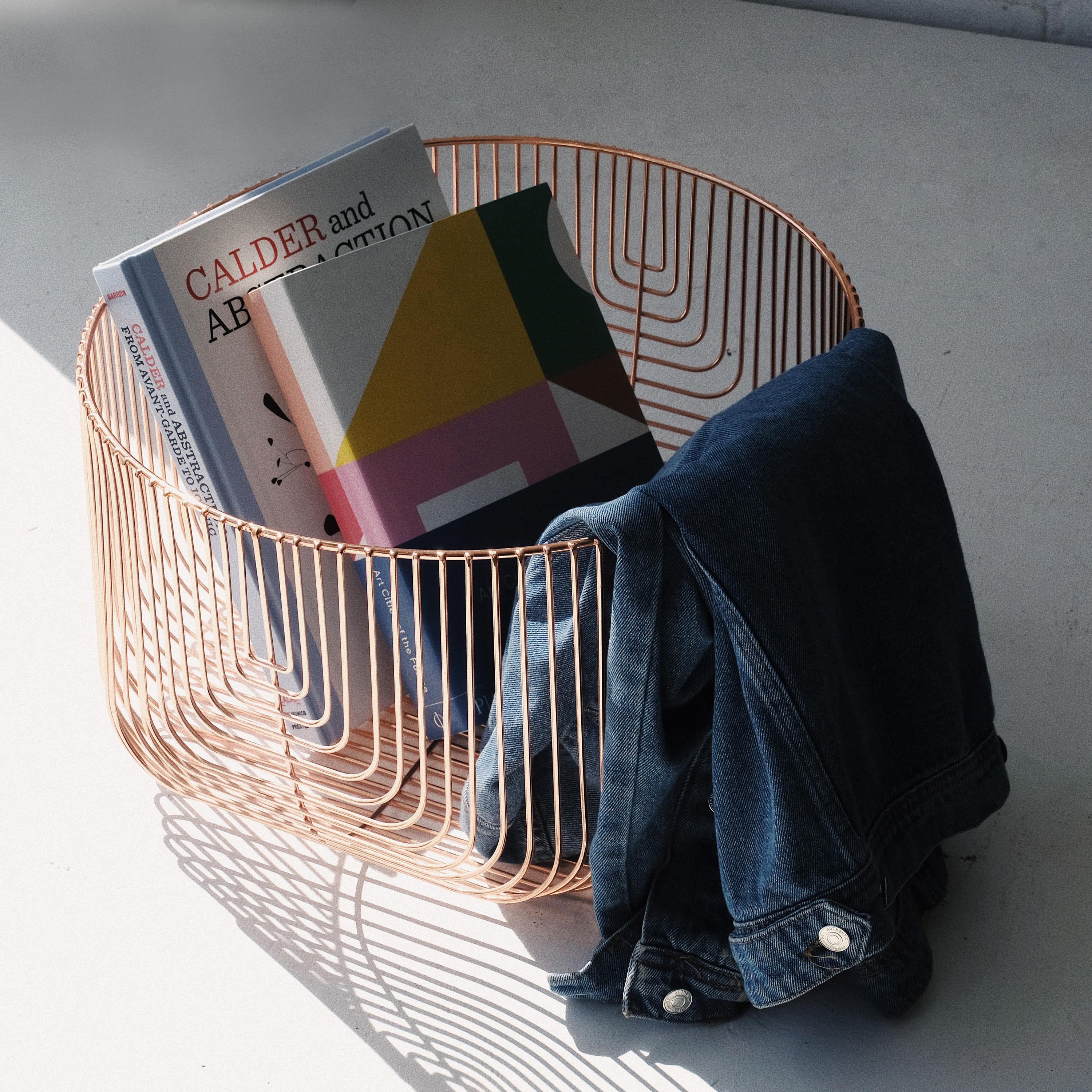 Unknown Medium Sized Basket, Wire Basket Design by Bend Goods, Copper