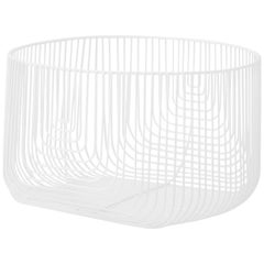 Medium Sized Basket, Wire Basket Design by Bend Goods, White
