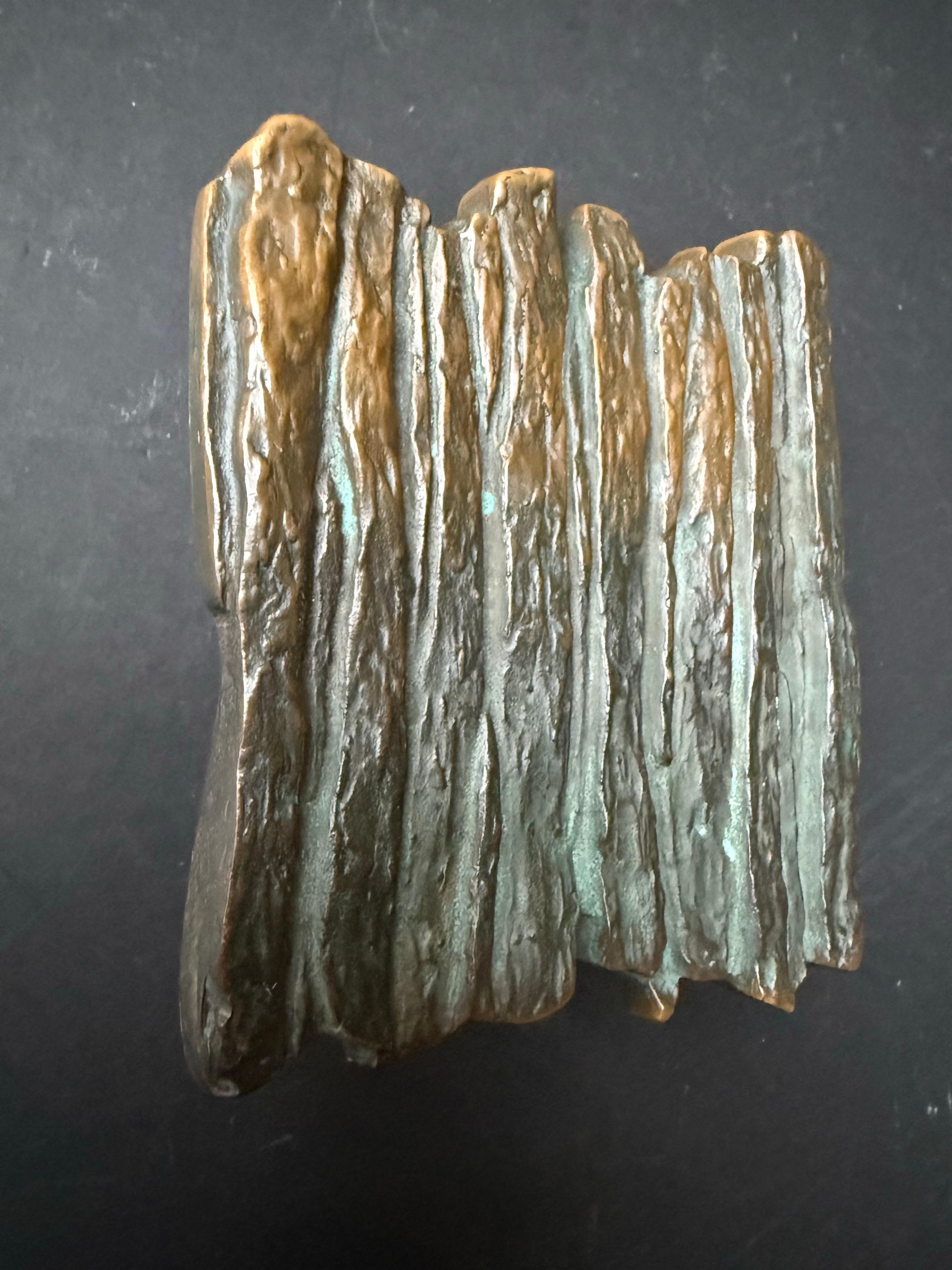 German Medium-Sized Bronze Door Handle with Bark or Rock Pattern I For Sale