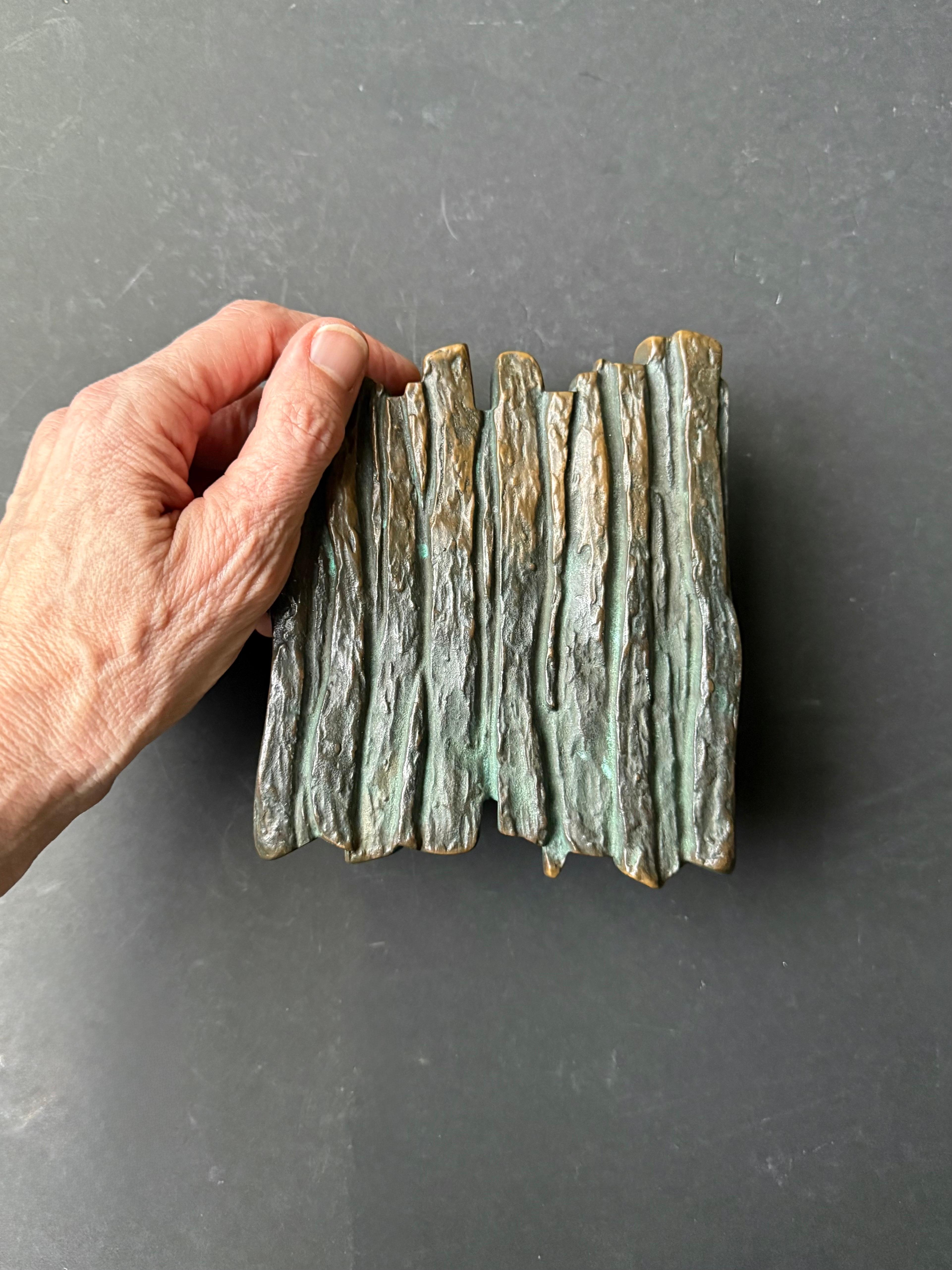 Cast Medium-Sized Bronze Door Handle with Bark or Rock Pattern I For Sale