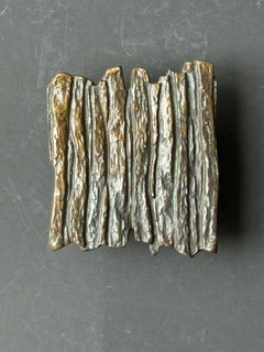 Poignée de porte en bronze de taille moyenne avec motif d'écorce ou de roche II