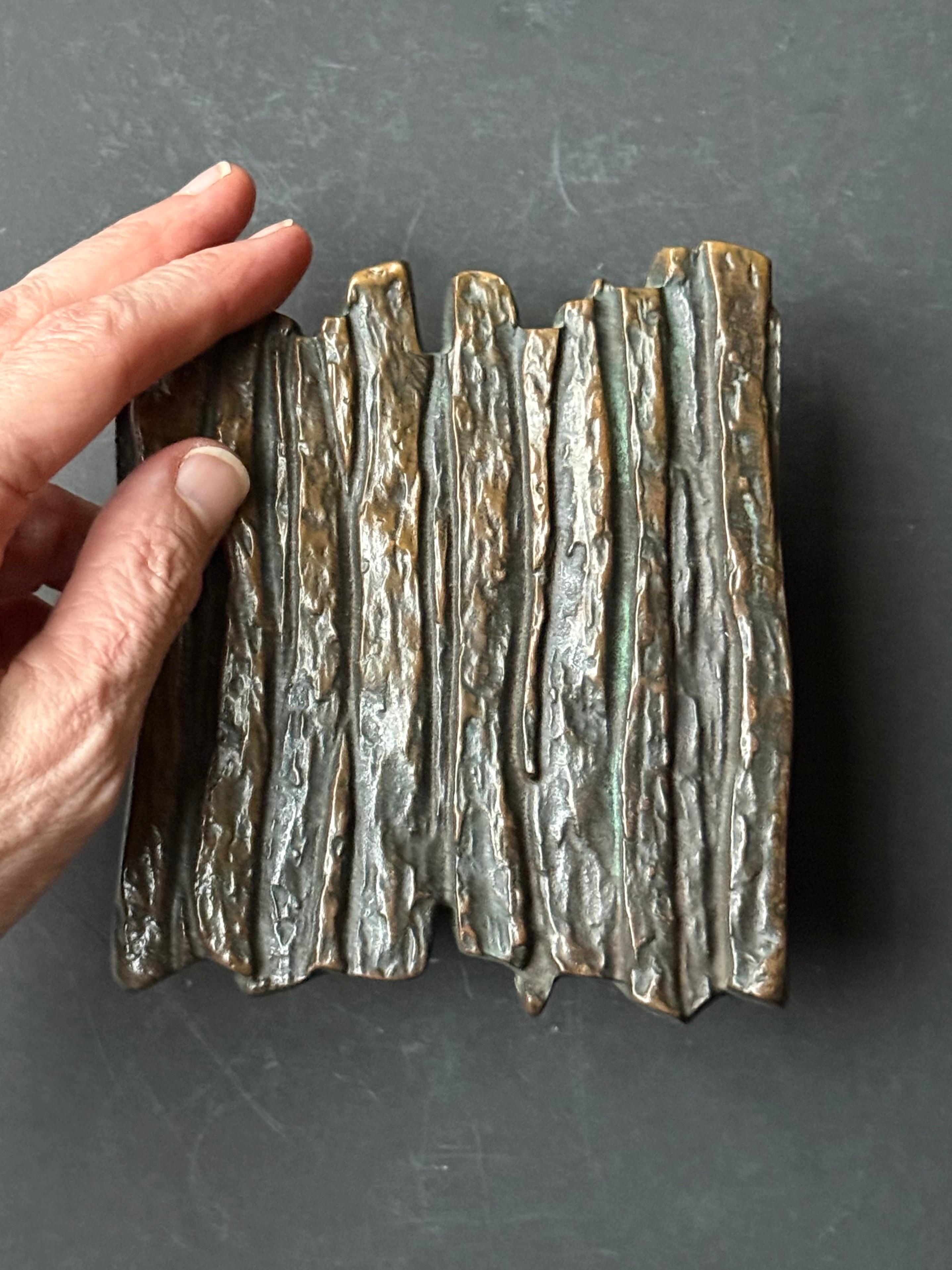 Modern Medium-Sized Bronze Door Handle with Bark or Rock Pattern II For Sale