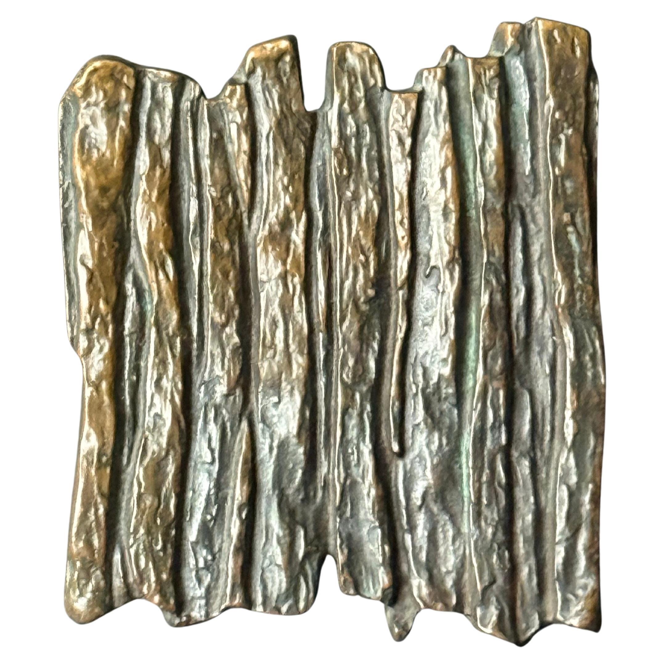 Medium-Sized Bronze Door Handle with Bark or Rock Pattern II For Sale