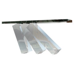 medium sized mirror Medium-sized Console Table in Mirror-Polished Stainless Steel