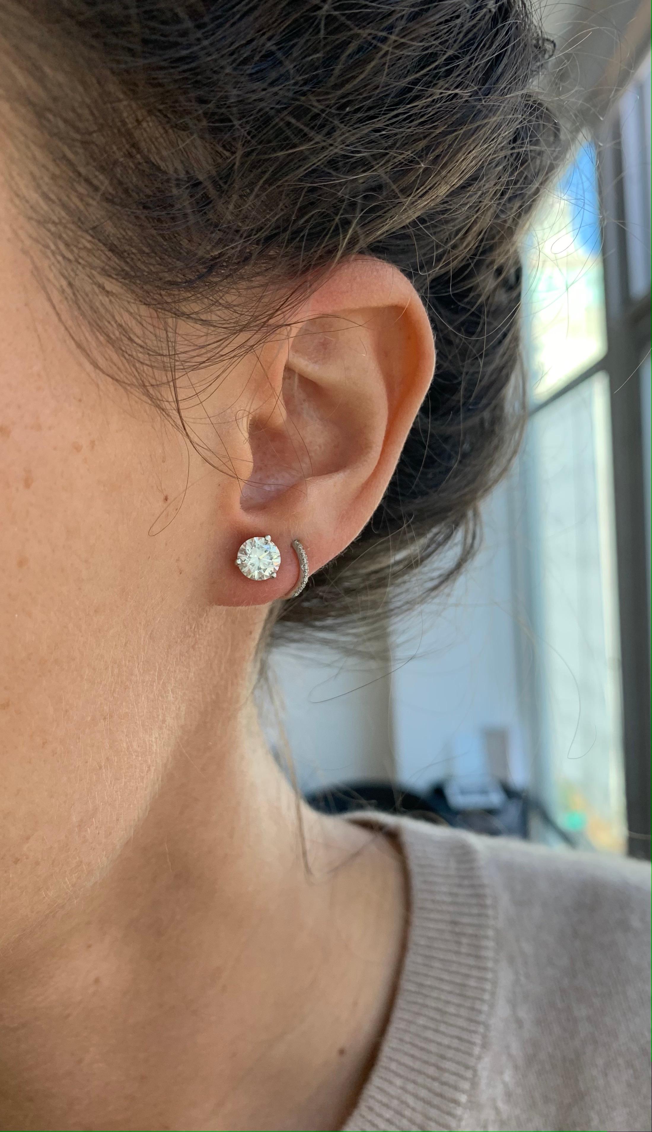 medium size diamond earrings
