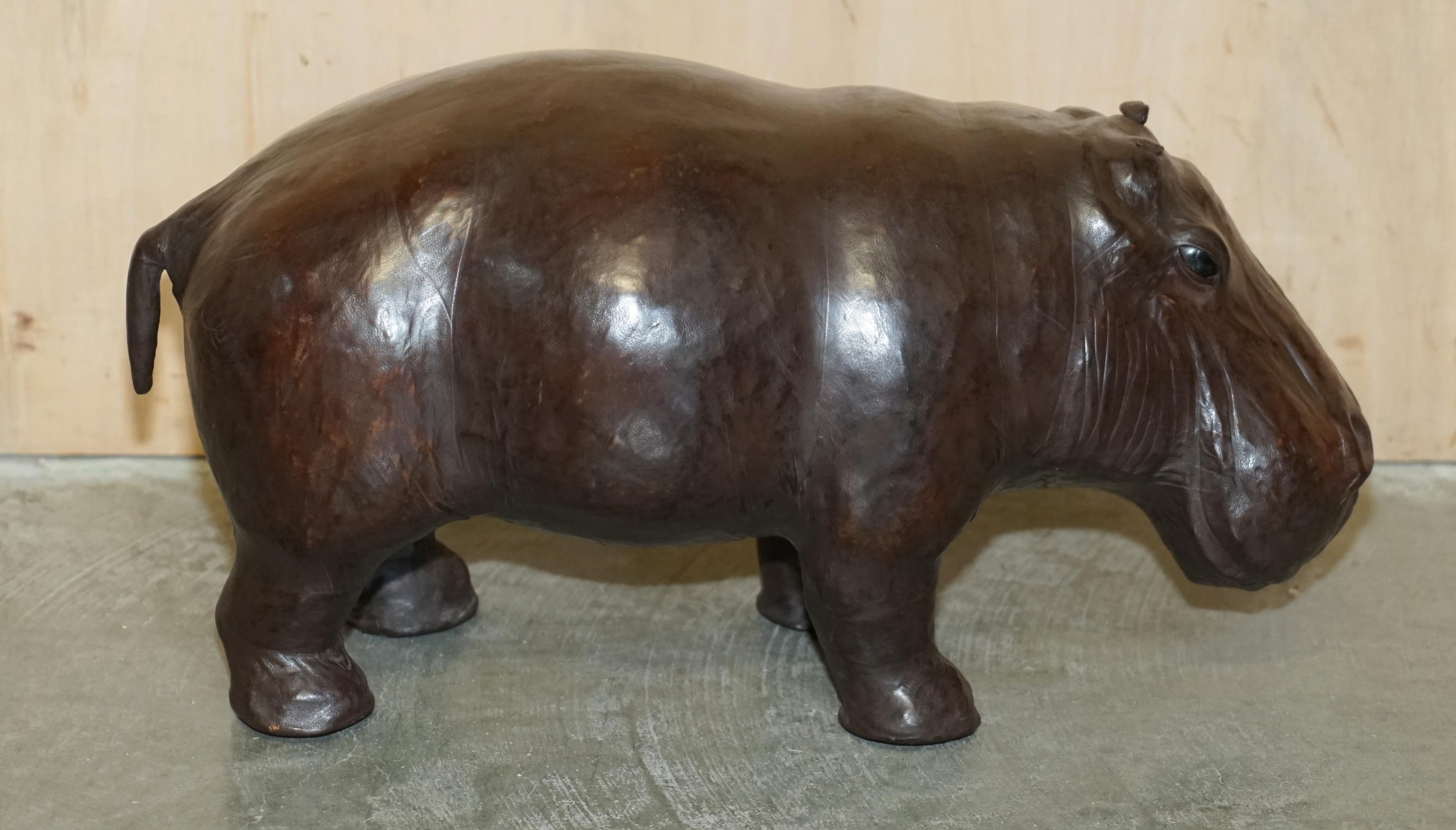 Royal House Antiques

Royal House Antiques is delighted to offer for sale this absolutely sublime very rare and original 1930’s Liberty’s London Omersa brown leather land dyed Hippo stool or footstool with original glass eyes

Please note the