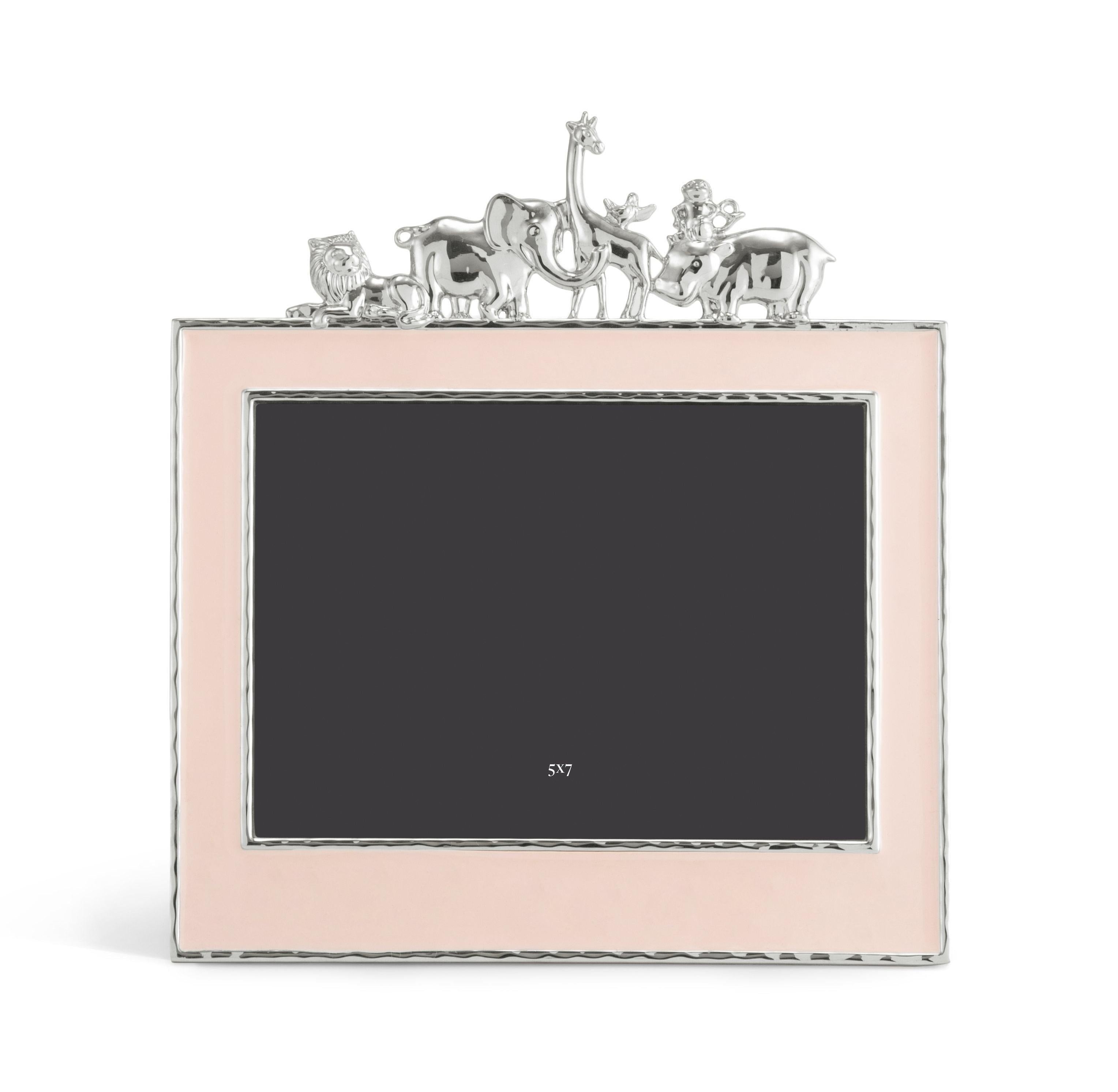 French Medium-Sized Photo Frame with Savannah Animal Decorations For Sale