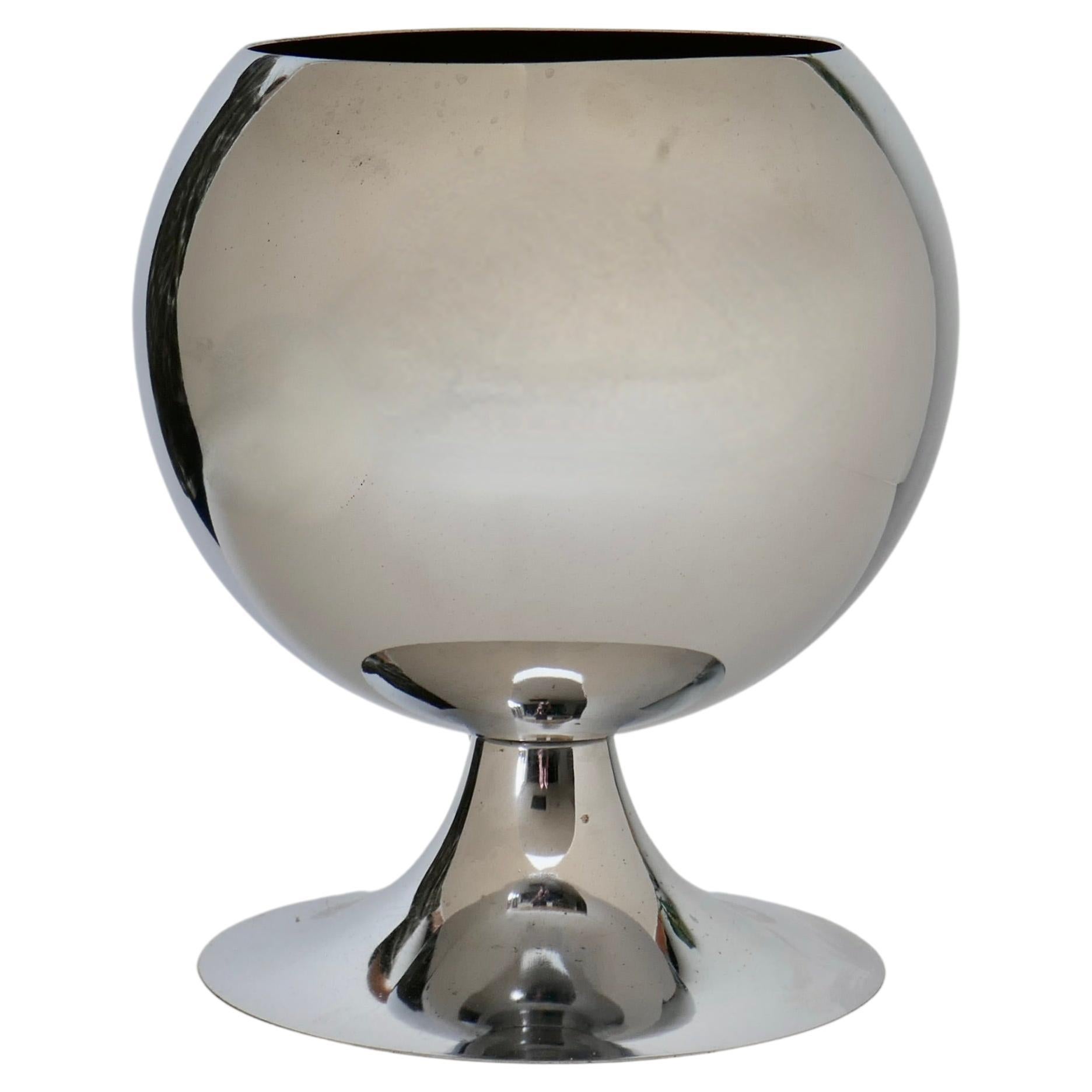 Medium Sized Space Age Chrome Globe Table Lamp, Italy, 1970s For Sale