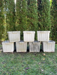 Medium-Sized Square Ribbed Planters Designed by Willy Guhl