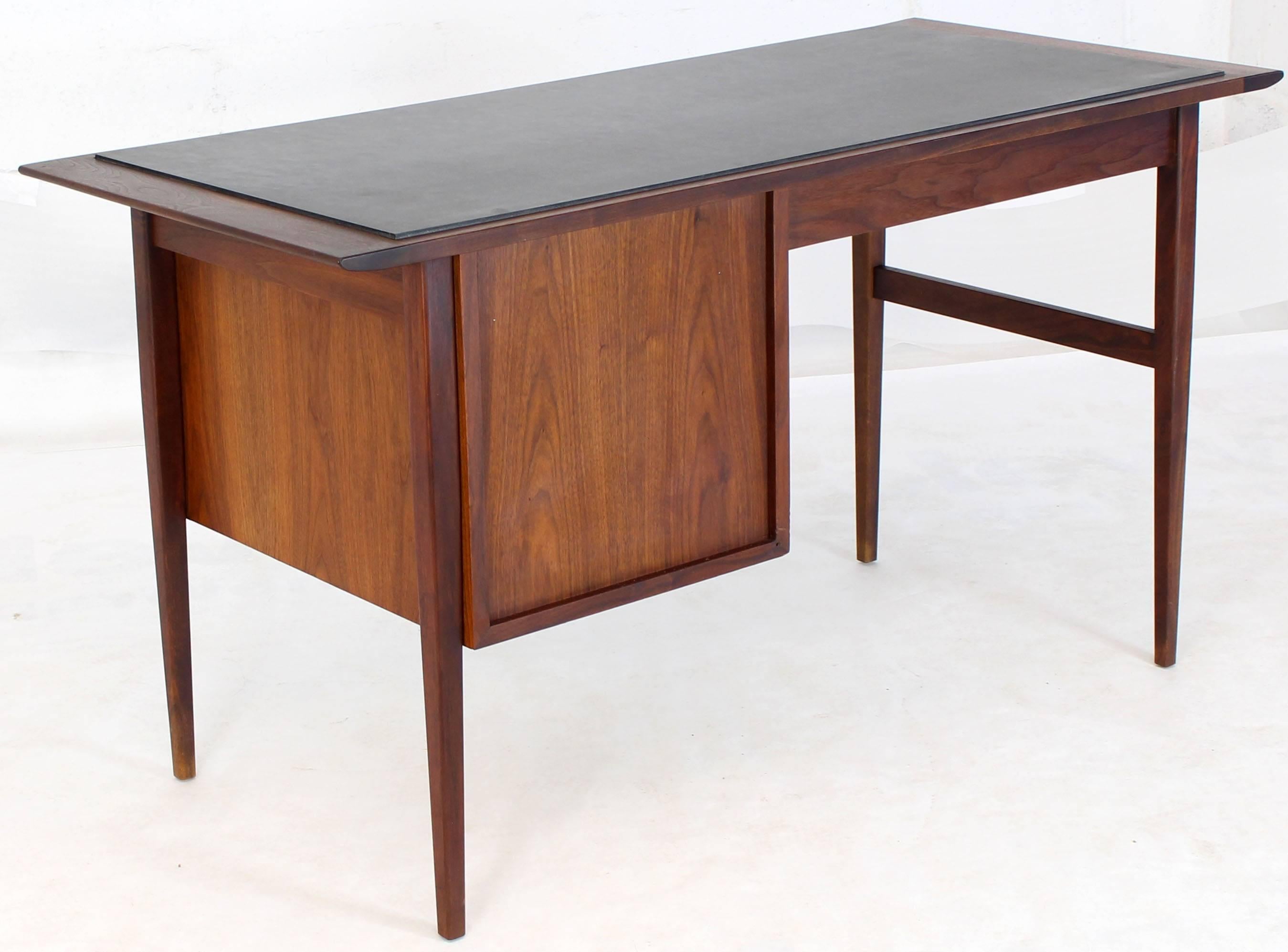 Medium Small Danish Mid-Century Modern Oiled Walnut Desk with Slate Top 2