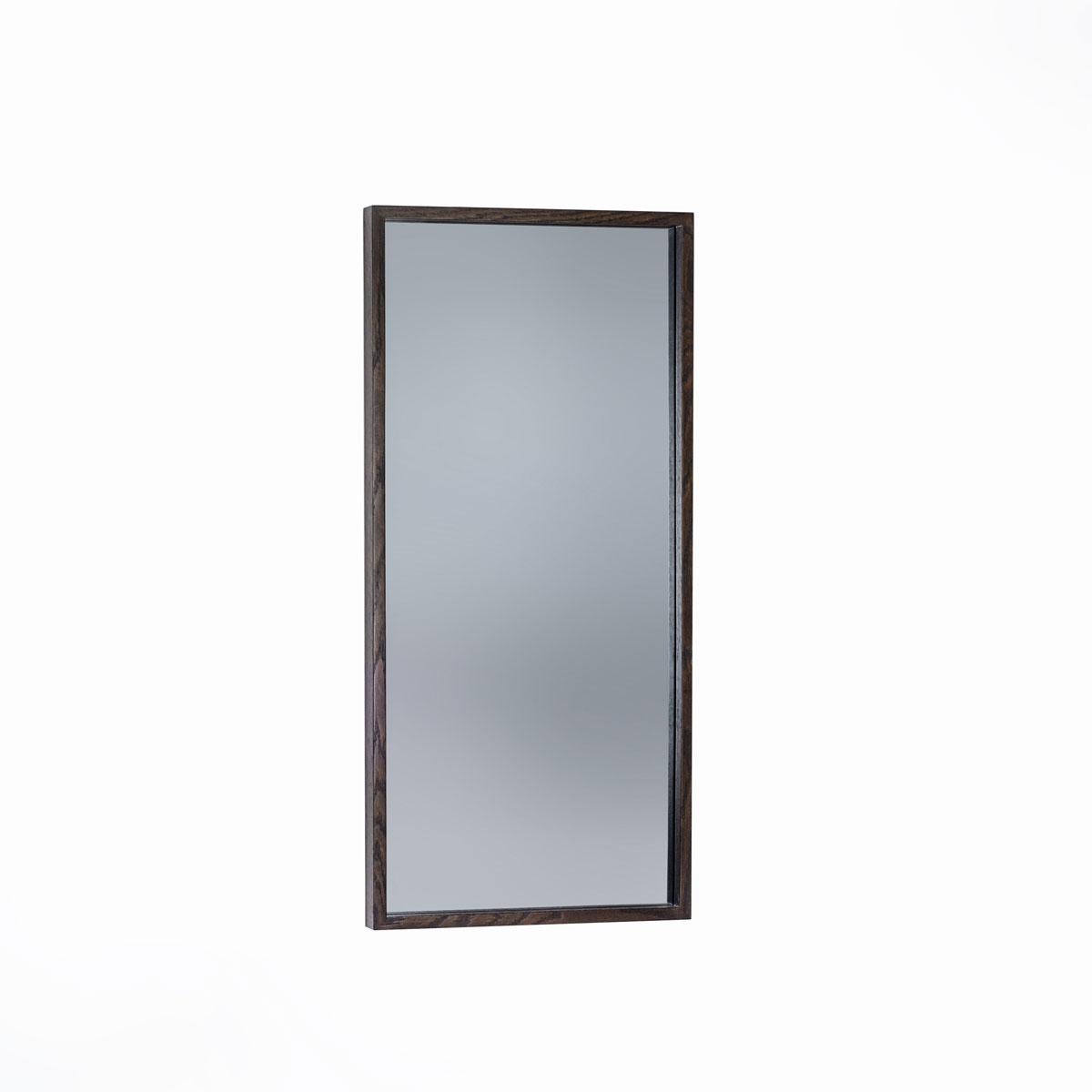 Hand-Crafted Medium Smoked Mirror with Wooden Frame – EDGE For Sale