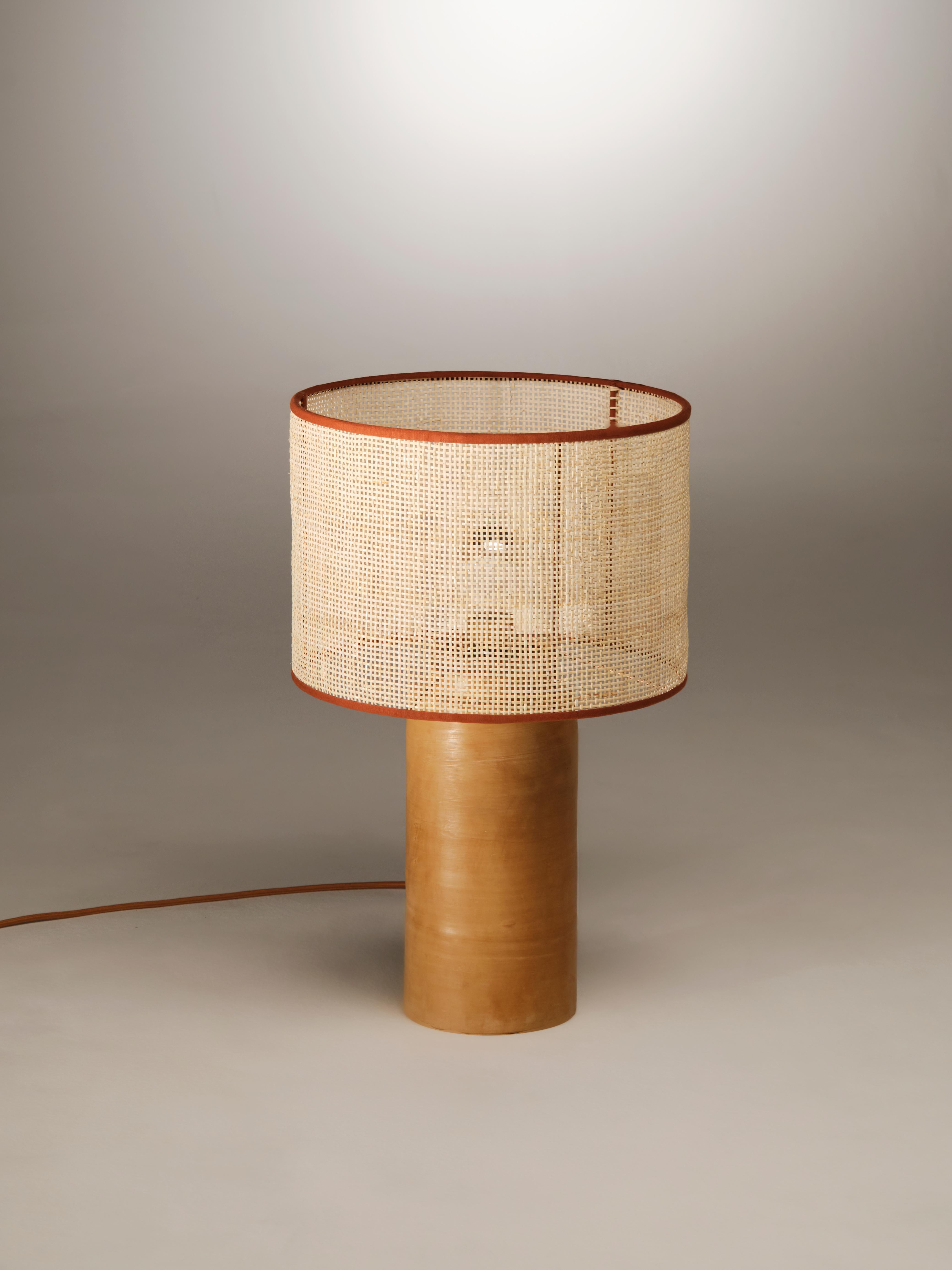 Post-Modern Medium Sonora Rattan Table Lamp by NASSI For Sale
