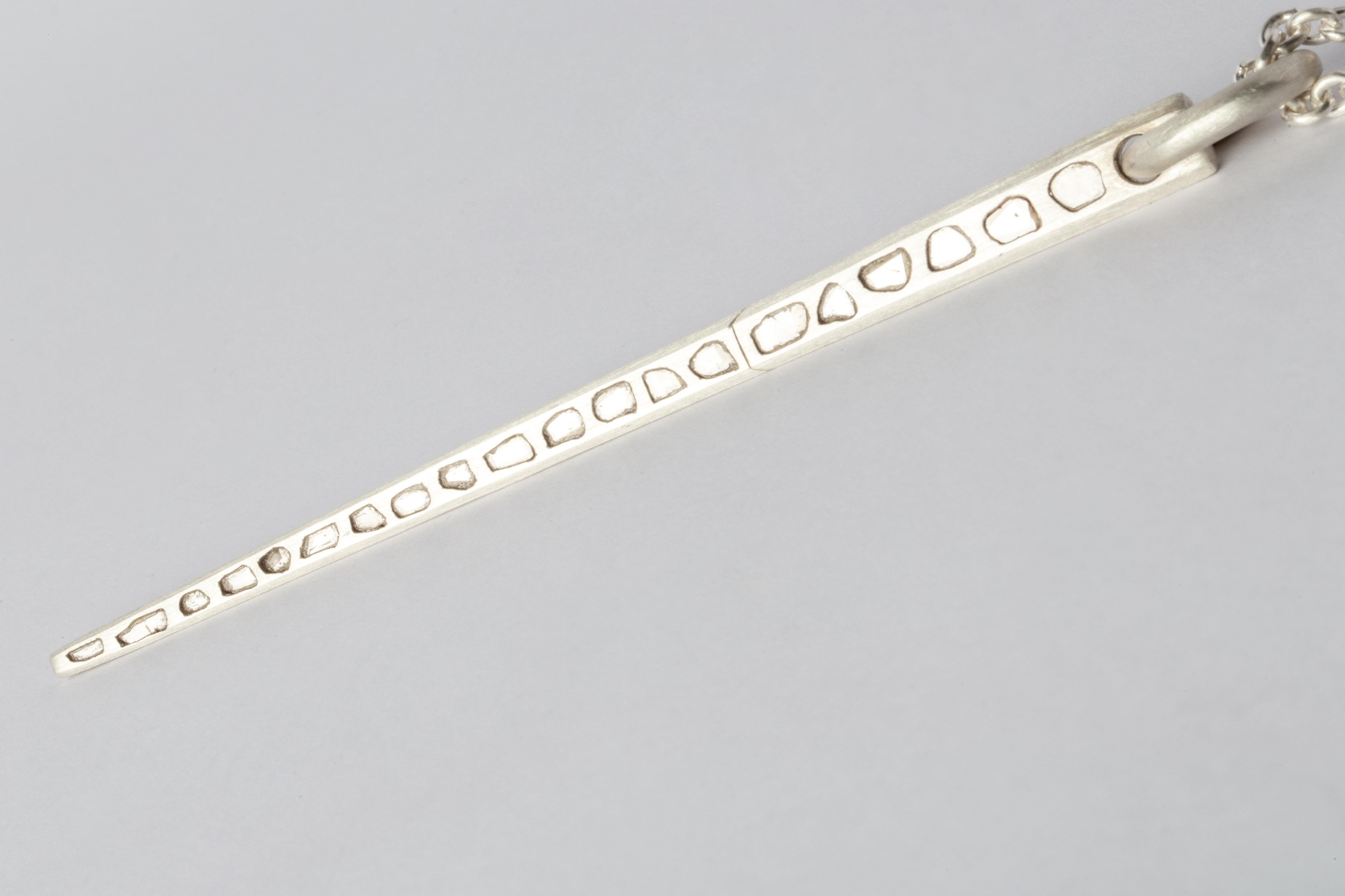 Women's or Men's Medium Spike Necklace (Mega Pavé, MA+DIA) For Sale