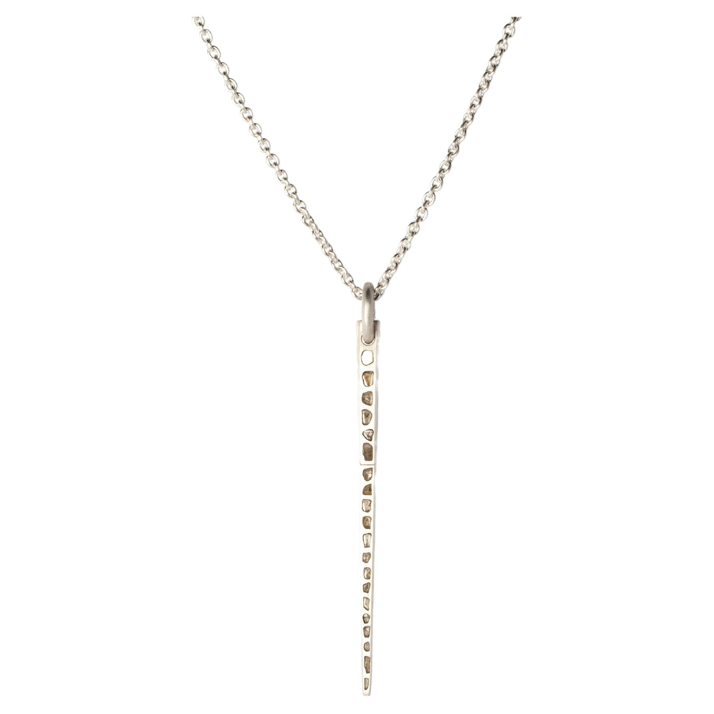 Medium Spike Necklace (Mega Pavé, MA+DIA) For Sale