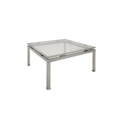 Brushed Nickel Square Side Table MCM