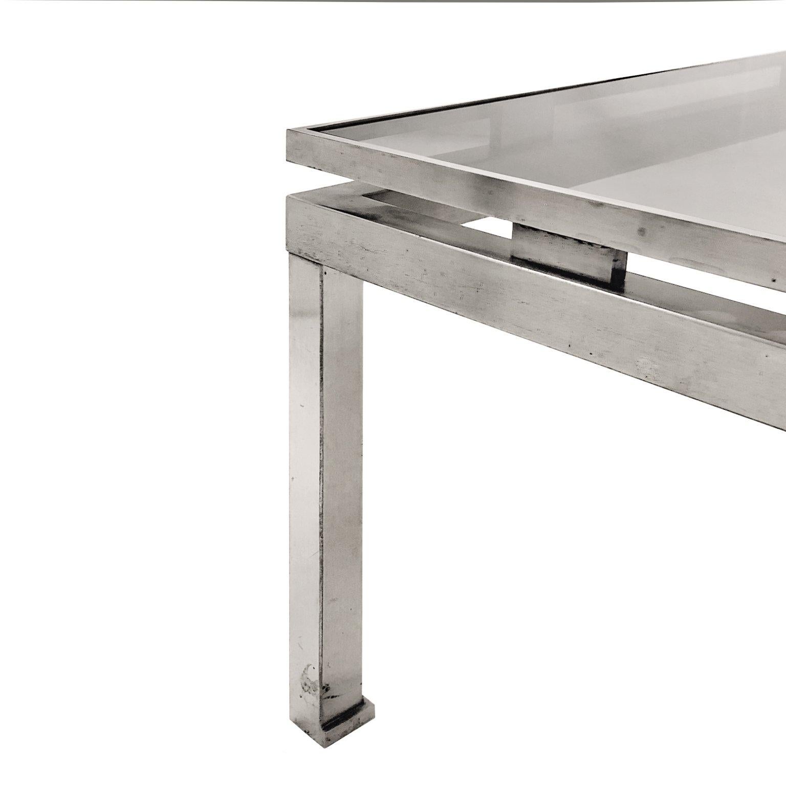 brushed nickel end table