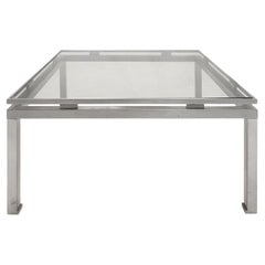 Brushed Nickel Square Side Table MCM