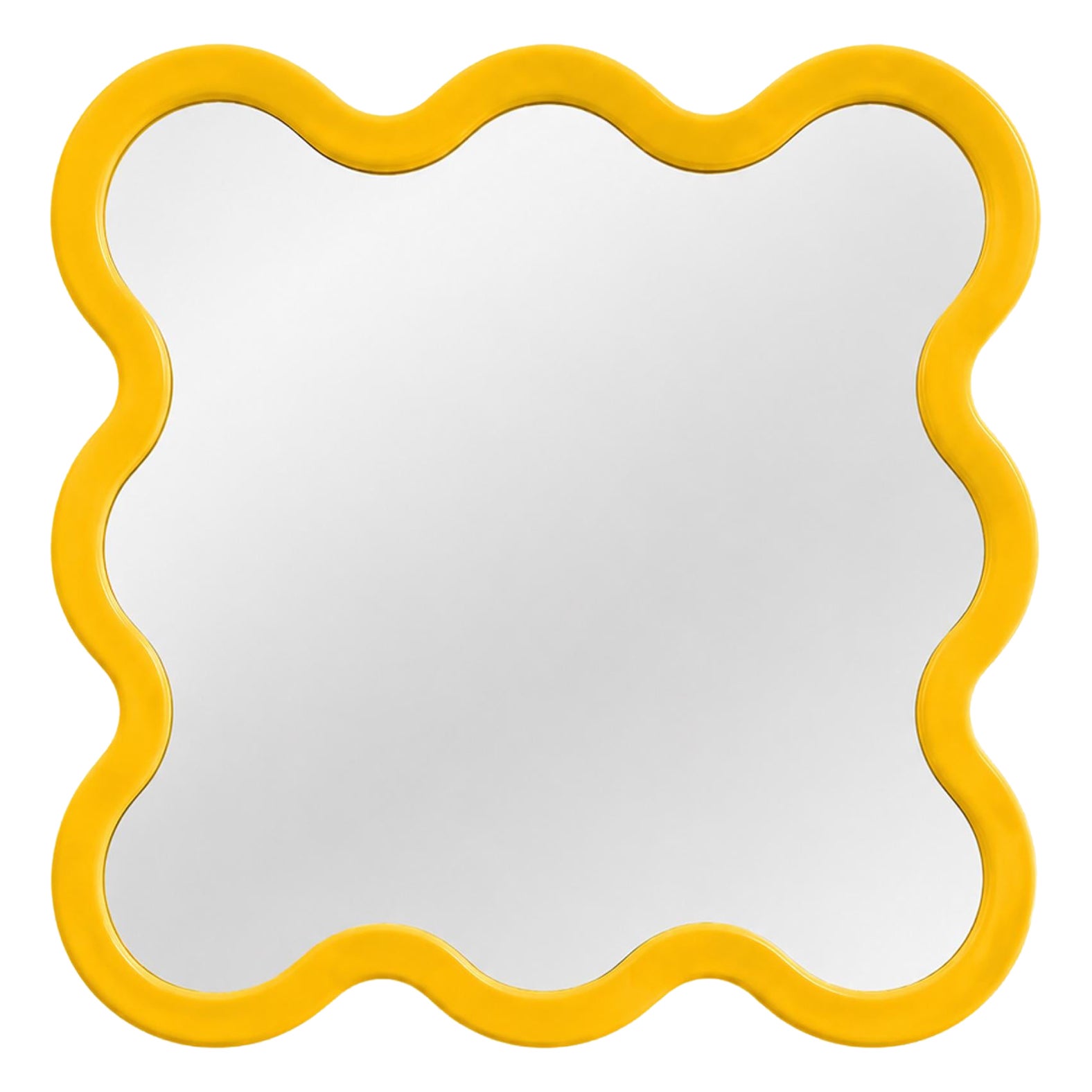 Modern Hallway Yellow Wall Mirror Made by Order - Hvyli 8 by oitoproducts For Sale