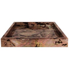 Medium Square Pen Shell Tray on Square Chrome Feet