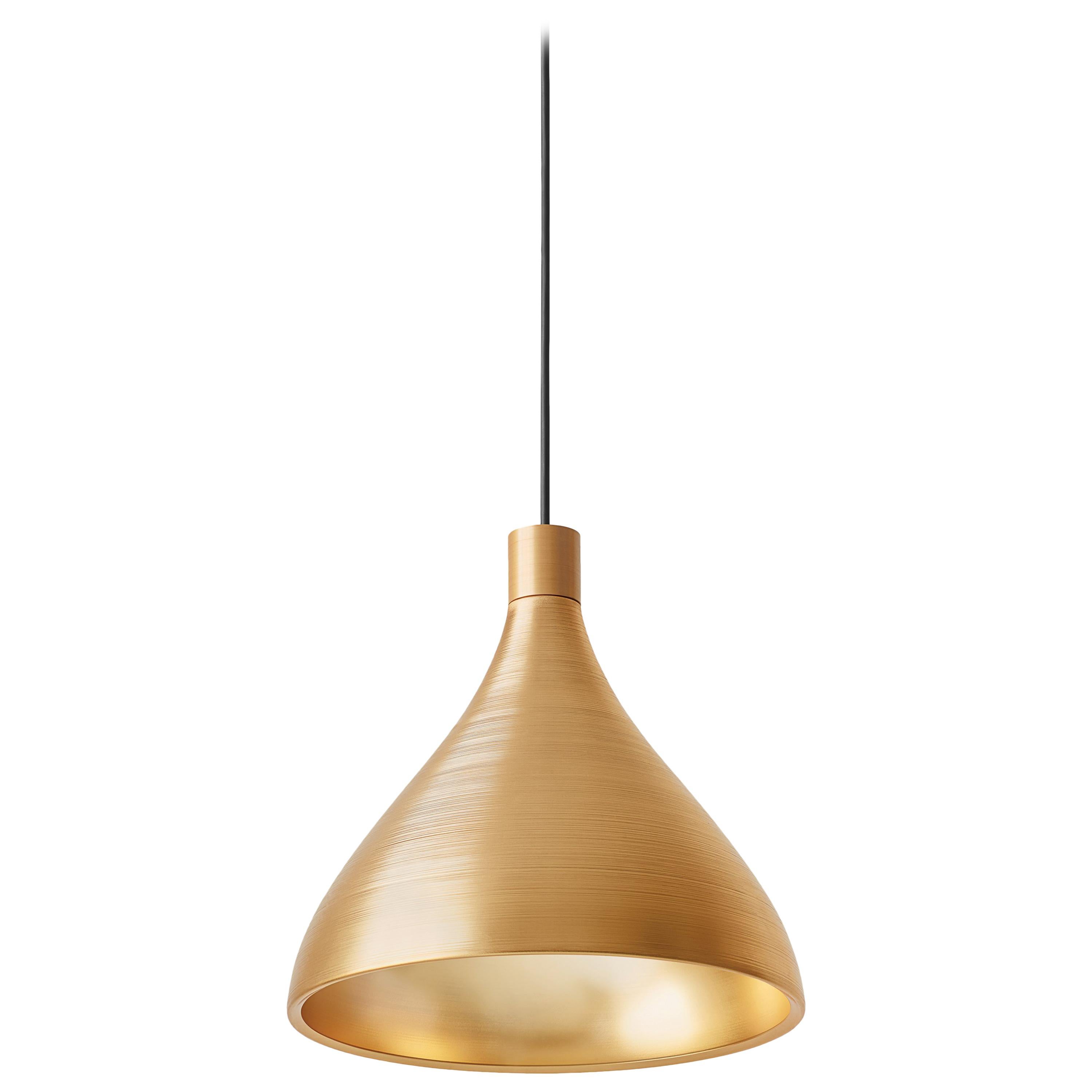 Medium Swell Pendant Light in Brass by Pablo Designs For Sale