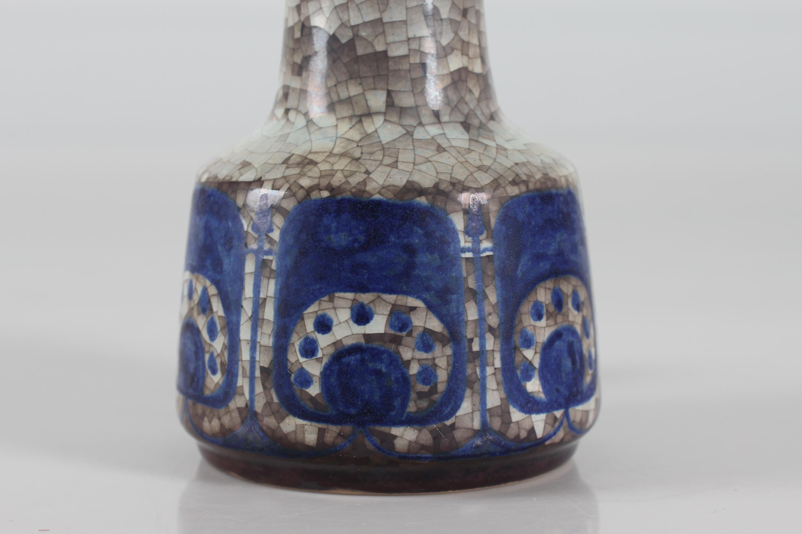 Mid-Century Modern Lampe de table moyenne Marianne Starck pour Michael Andersen, glaçure bleue persane 1960 en vente