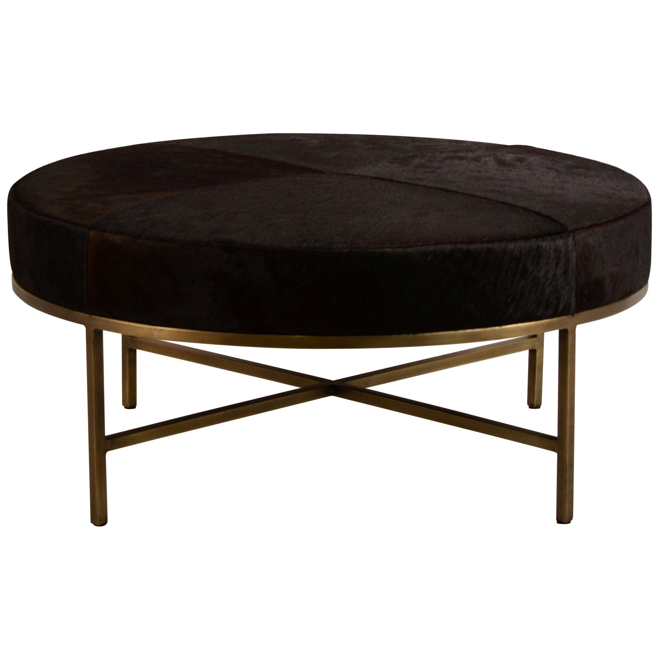 Medium 'Tambour' Ottoman by Design Frères For Sale
