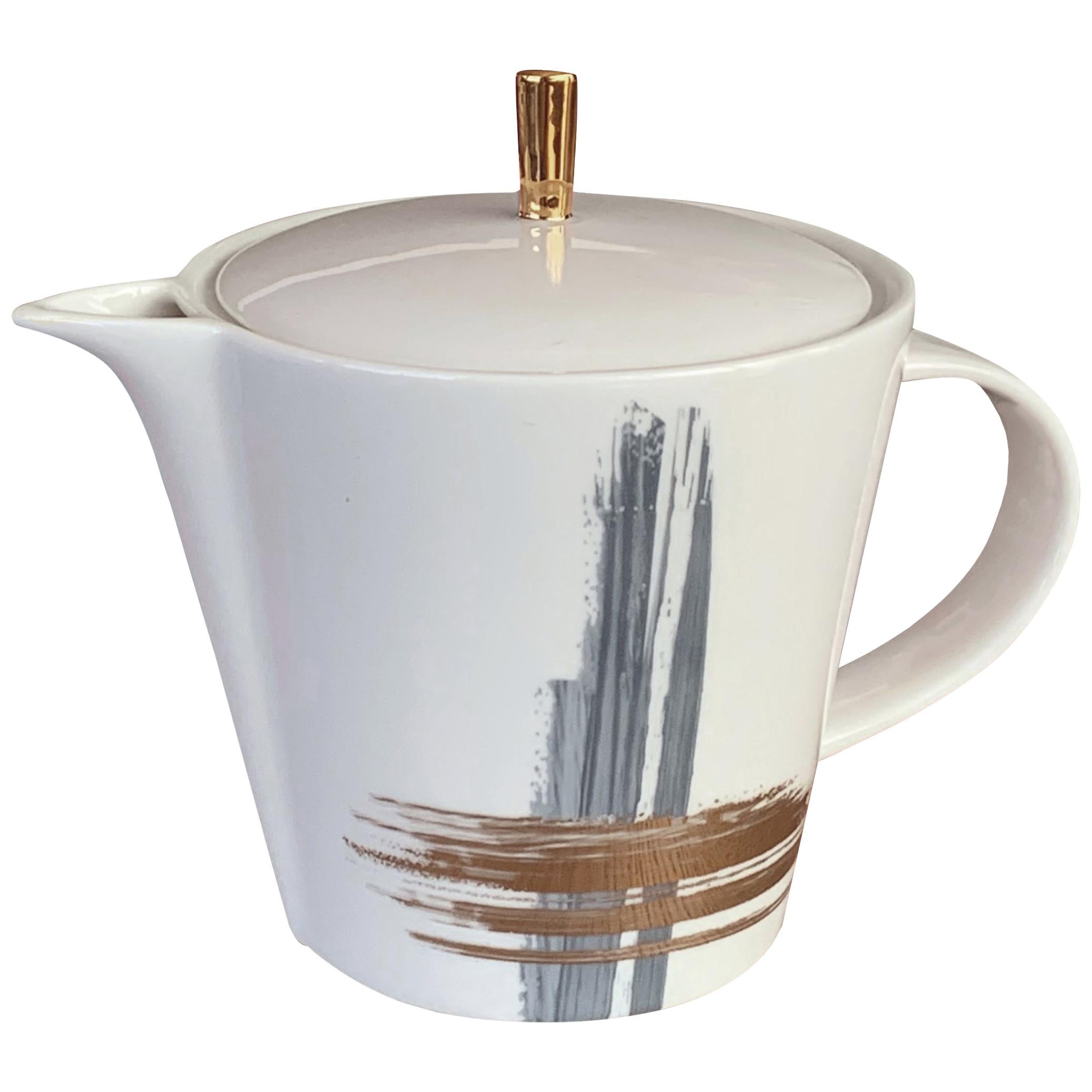 Medium Tea Pot Artisan Brush André Fu Living Tableware New For Sale
