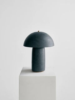 Medium Tera Lamp in Deep Green Lime Plaster by Ceramicah