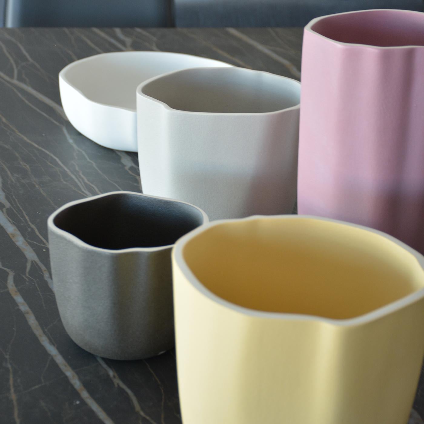 Ceramic Medium Tidal Gray Vase For Sale