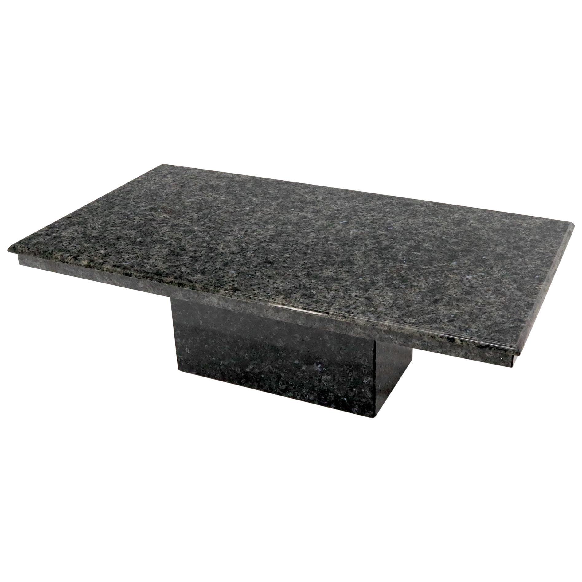 Medium to Large Black Granite Rectangular Mid-Century Modern Coffee Table For Sale