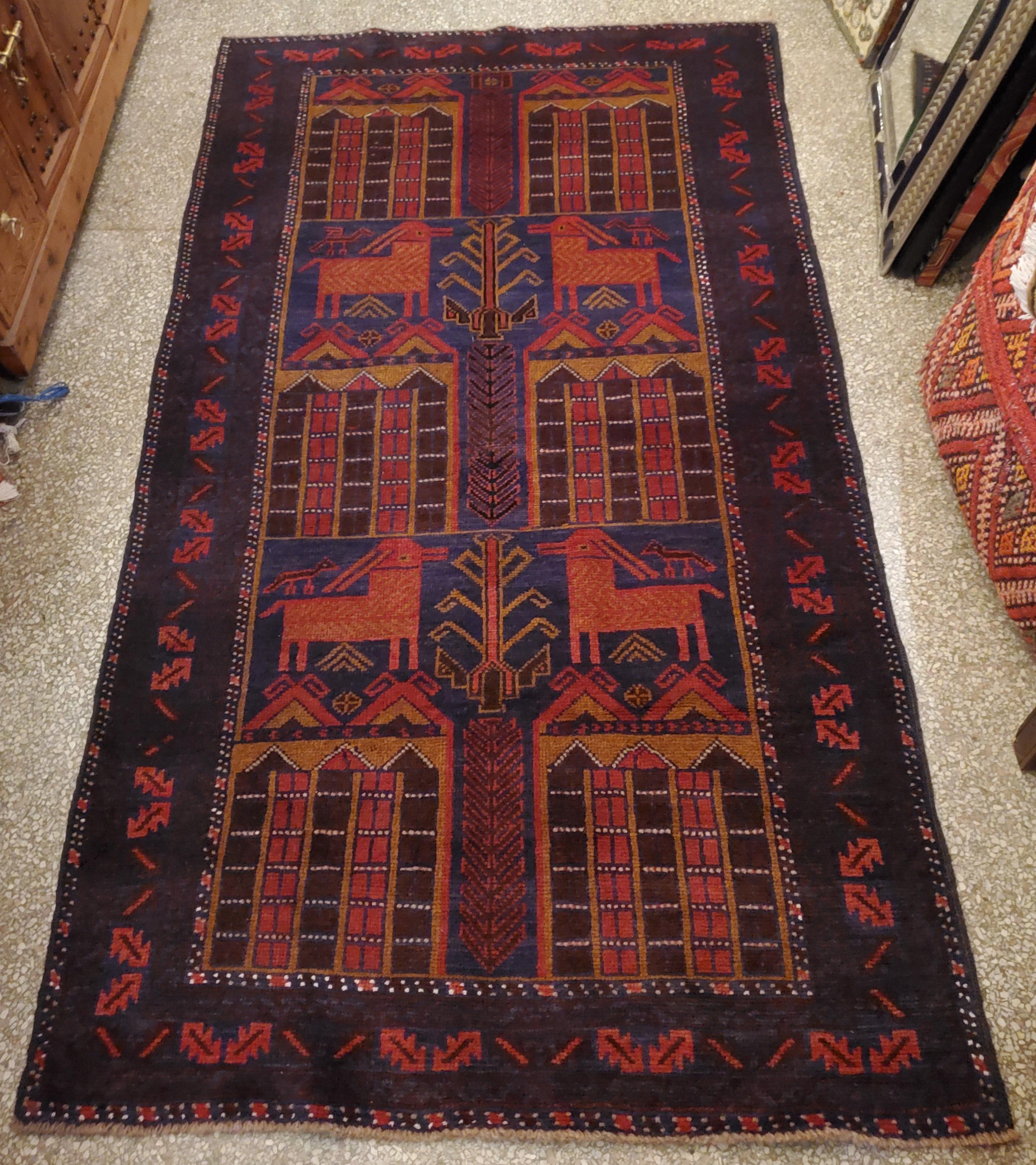 Medium to Large Size Afghan Area Carpet / Rug, Colorful / 11NO In New Condition For Sale In Orlando, FL