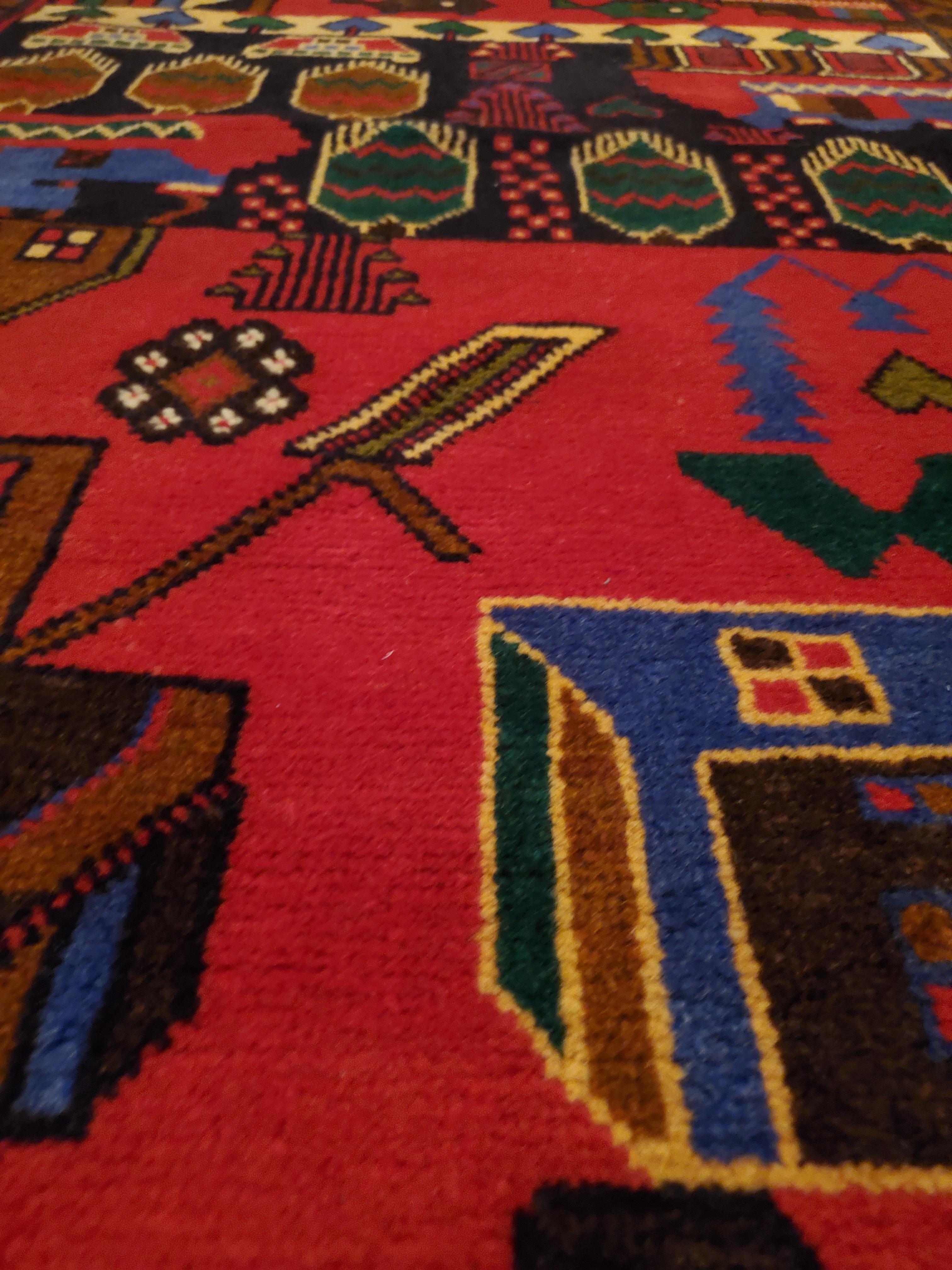 Medium to Large Size Afghan Area Carpet / Rug, Colorful / 372 In New Condition For Sale In Orlando, FL