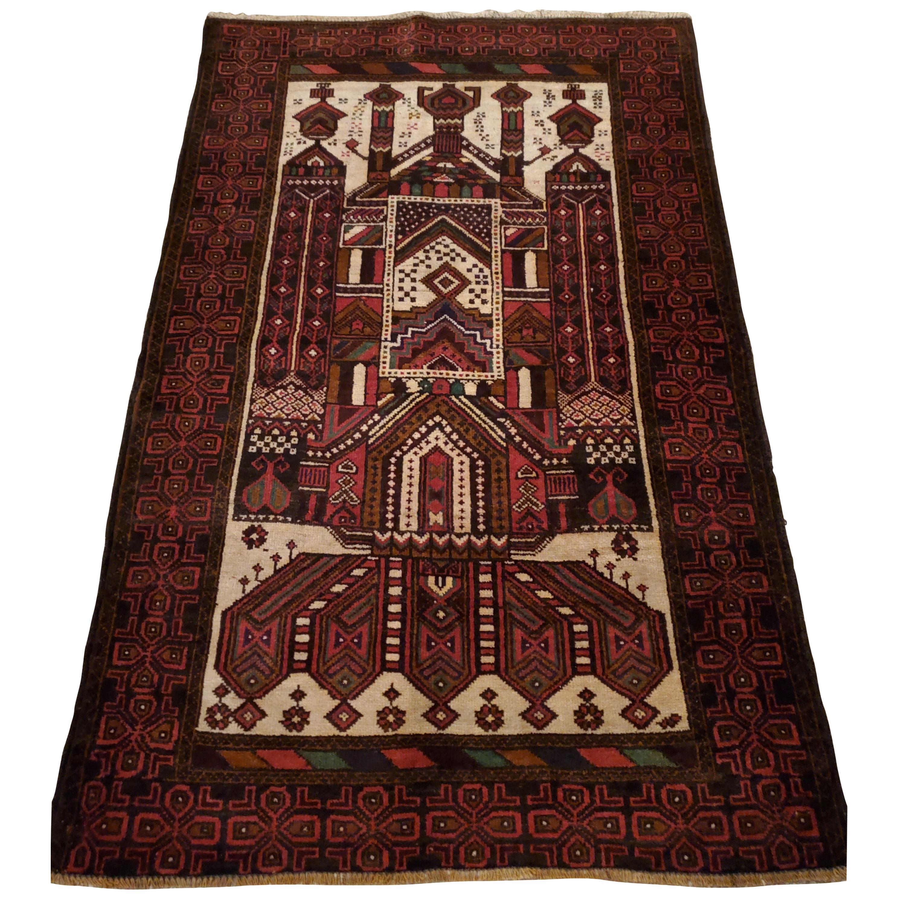 Medium to Large Size Afghan Area Carpet / Rug, Colorful / 372 For Sale