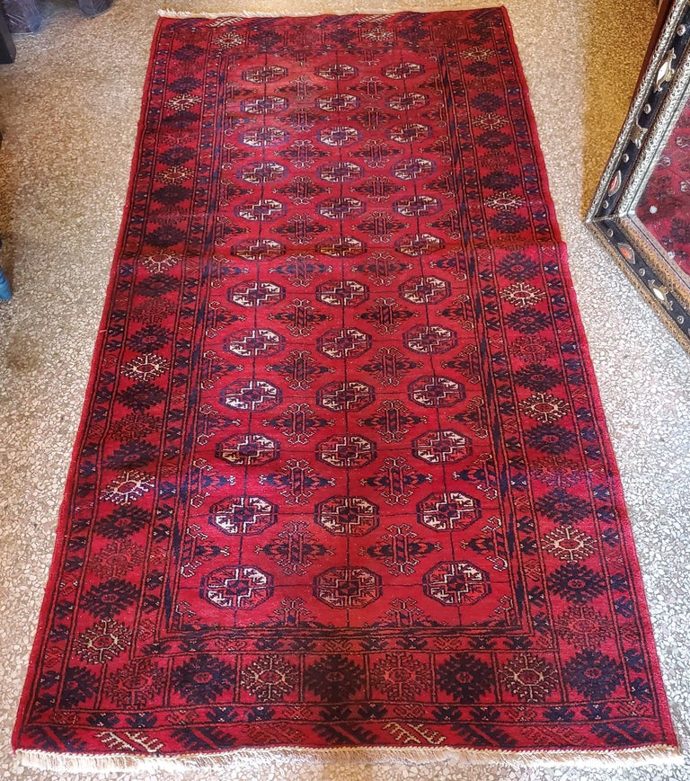 Hand-Woven Medium to Large Size Afghan Area Carpet / Rug, Colorful For Sale