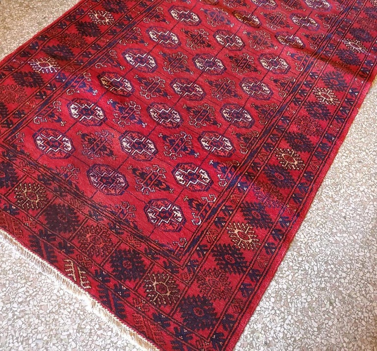 Wool Medium to Large Size Afghan Area Carpet / Rug, Colorful For Sale