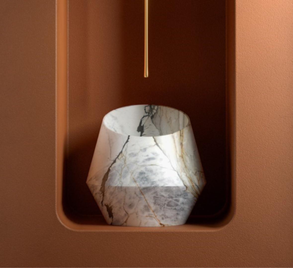 Contemporary Medium Travertino Silver Tosca Washbasin by Marmi Serafini For Sale