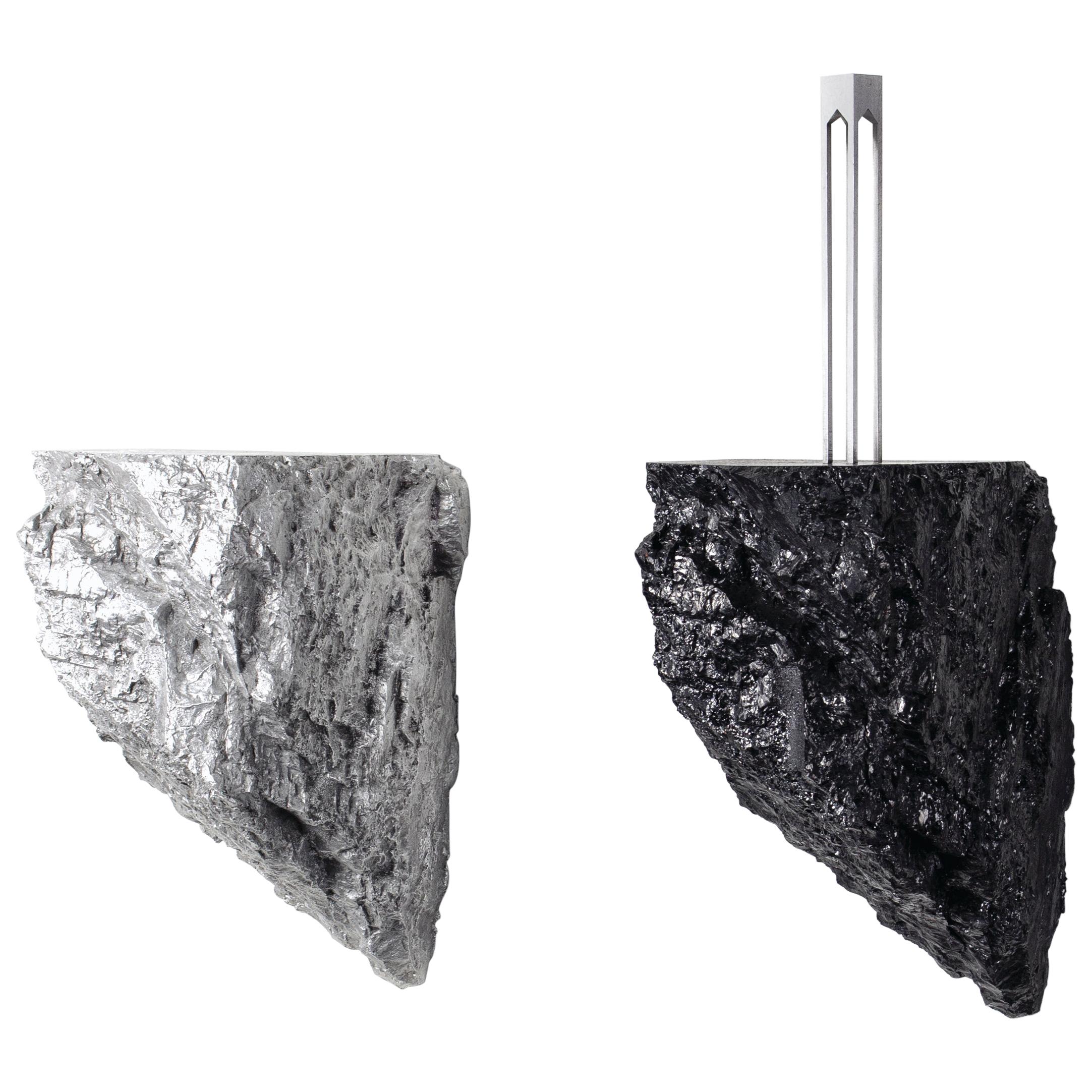 Medium Twin Rock Contemporary Shelves 