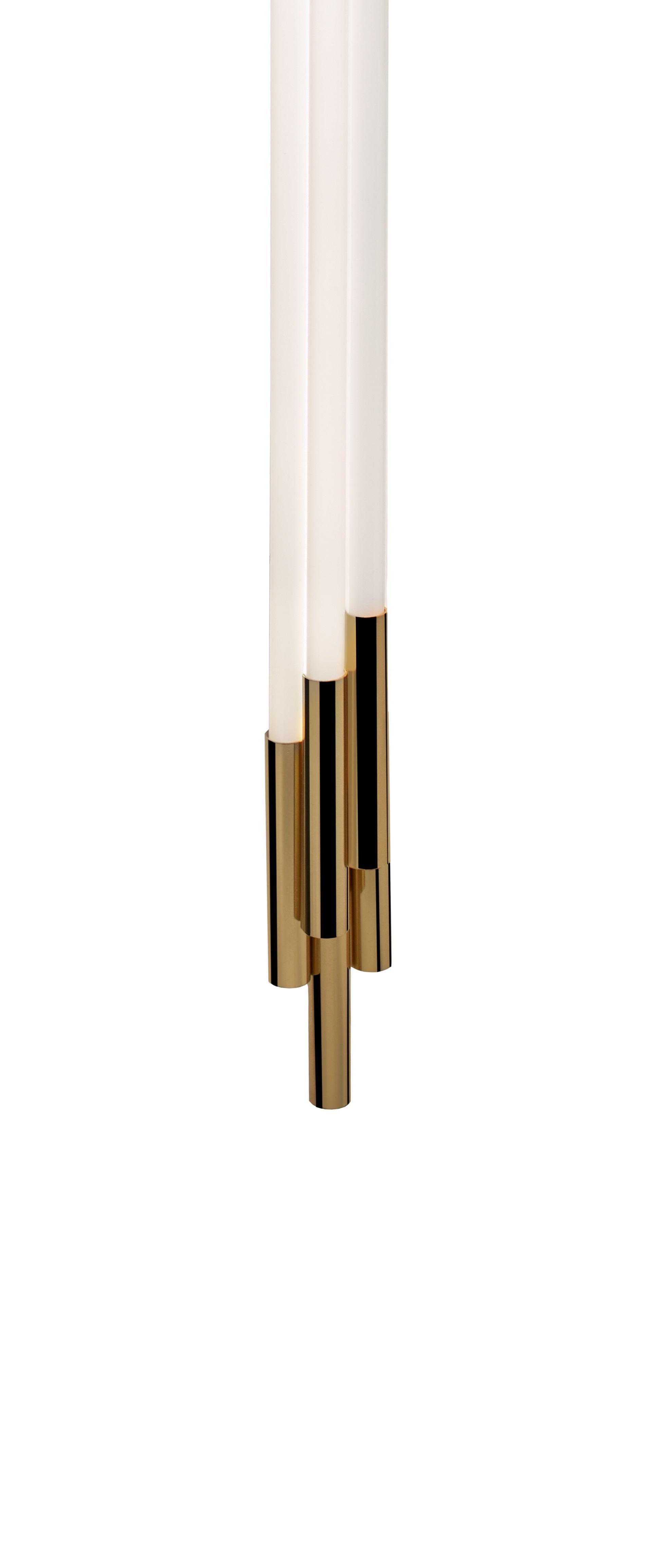German Medium Vertical Org Pendant Lamp by Sebastian Summa For Sale