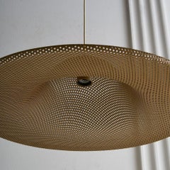 Medium Vintage Perforated Brass Pendant Light